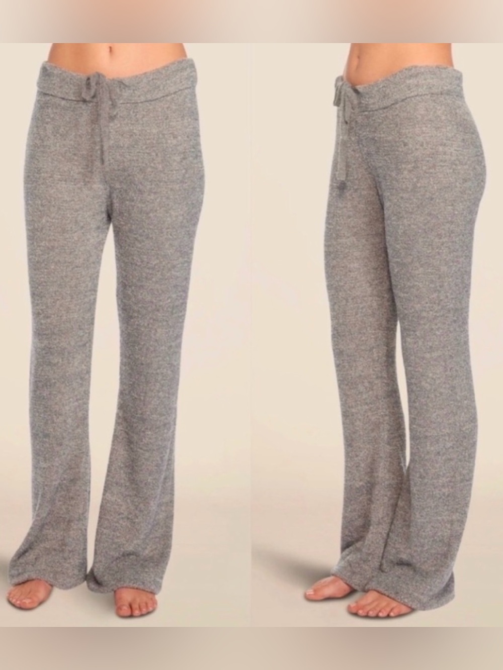 Barefoot Dreams CozyChic Lite Heather Gray Knit Lounge Pants
